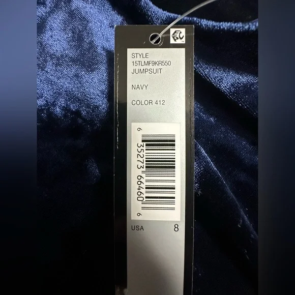 Tahari ASL Women’s Side Tie Jumpsuit  
Size: 8 
Color: Navy - Picture 7 of 9